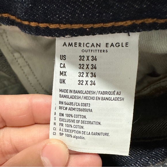 American Eagle Men’s Original Bootcut Jeans Zip Fly in Dark Ink Blue 32X34 - Picture 12 of 16